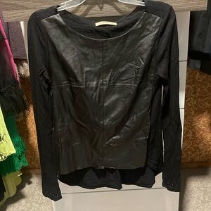 Ams Pure Leather Long Sleeve top
